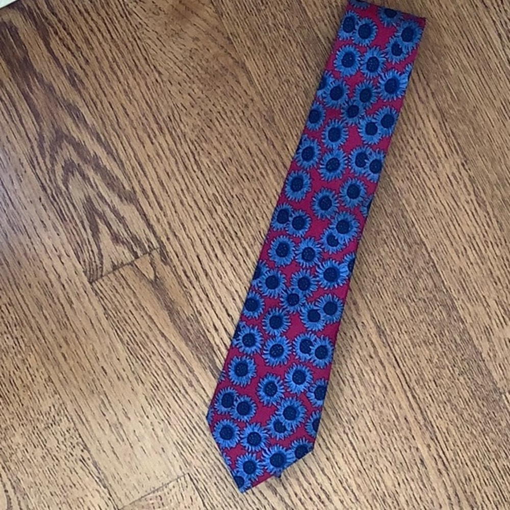 Hermes Red and Blue Floral Tie